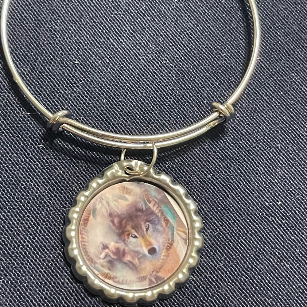Silver Wolf Charm Bracelet